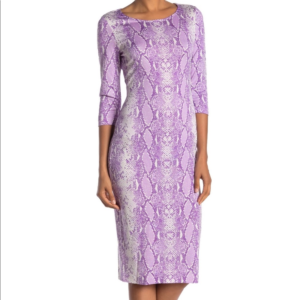 Diane Von Furstenberg Snakeskin Silk Midi Dress
